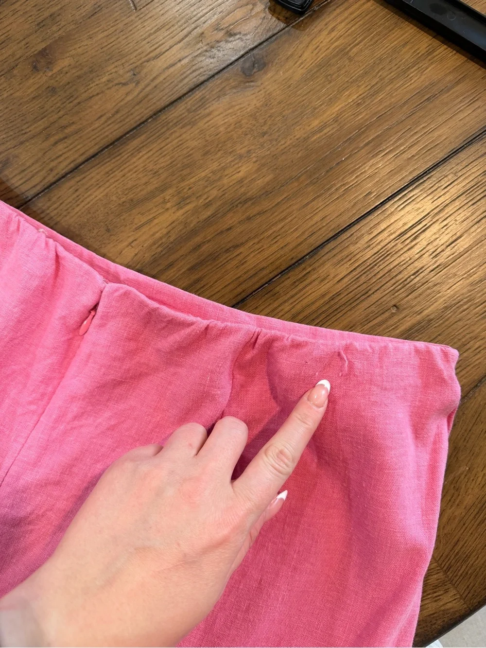 Requirements Pink Embroidered Midi Skirt with Side Slit